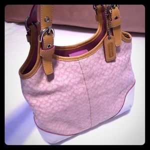 Vintage Coach Signature Canvas Pink Bag